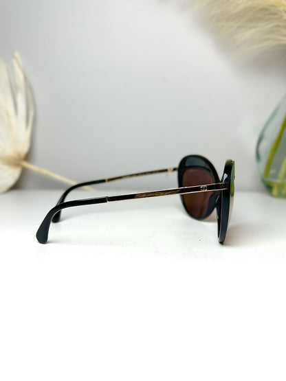 Acetate Chanel Black Cat-eyed Mirrored Sunglasses
