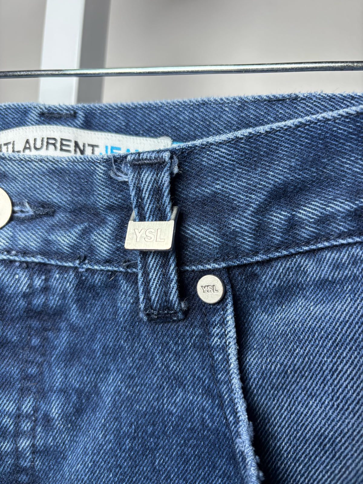 Men's Size 34 Saint Laurent Blue Pure Cotton Denim Pre-Owned Straight Leg Jeans
