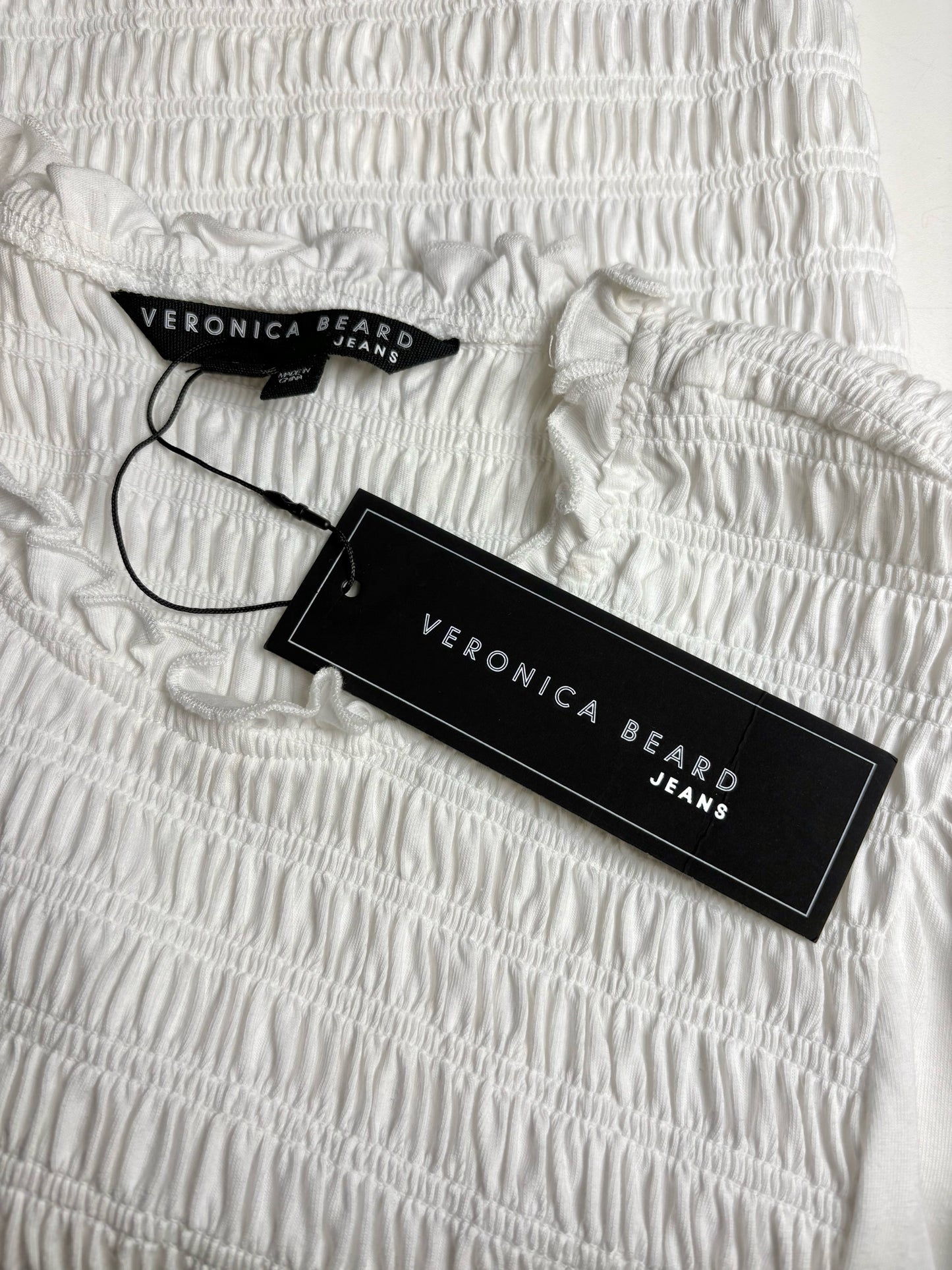 Women's Size L Veronica Beard Langston White Pure Cotton NWT Pre-Owned Top