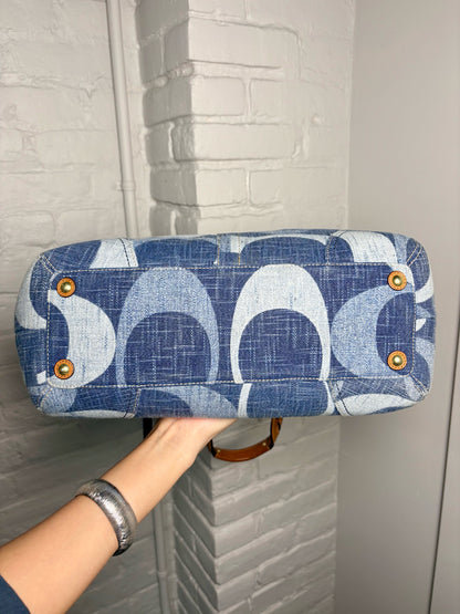 Coach Monogram Vintage Denim Blue Monogram #12195 Purse