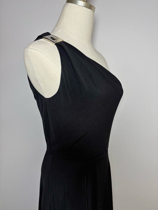 Women Size 4 Ralph Lauren Purple Label Black Solid NWT Gown