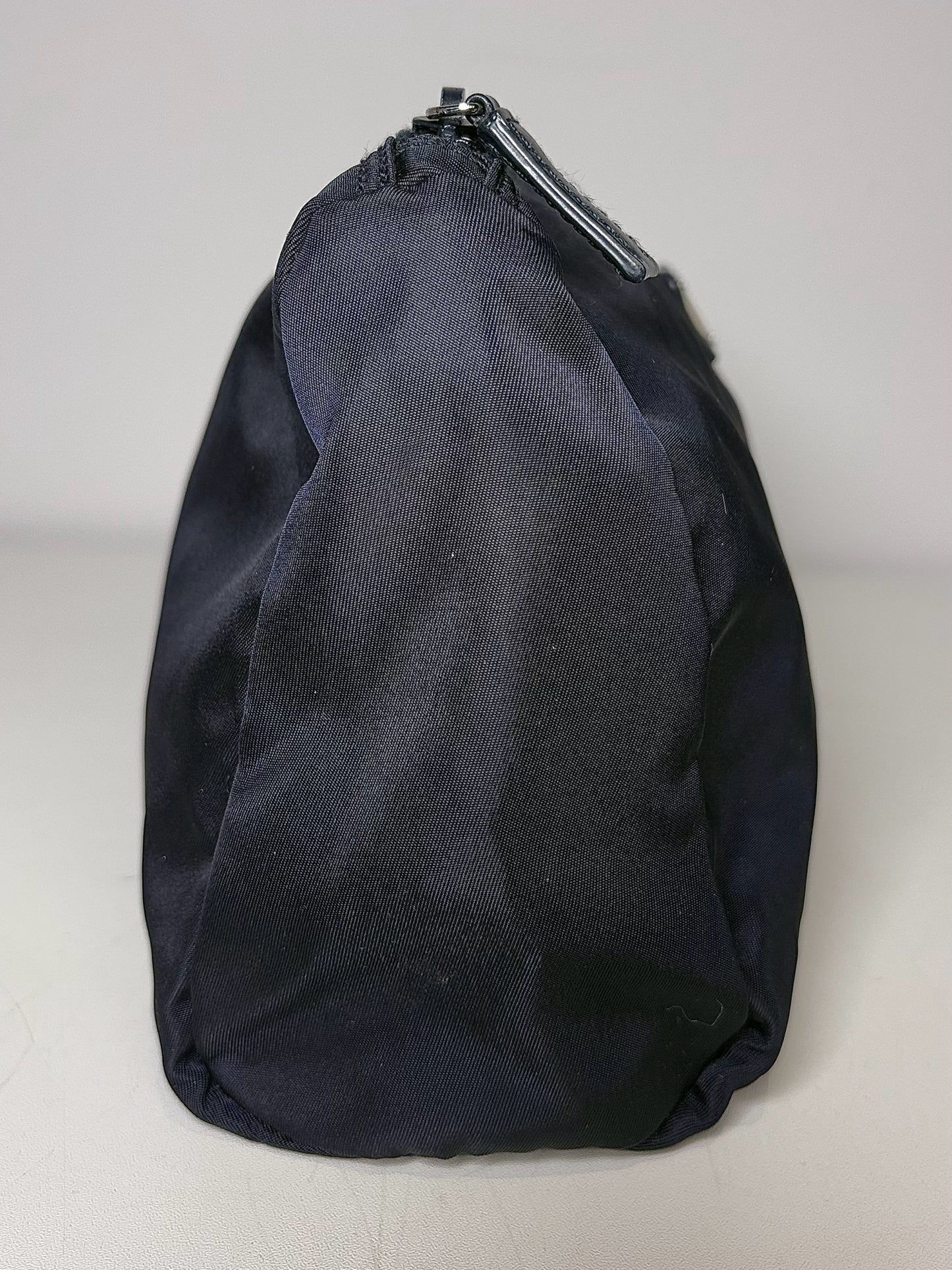 Prada Black Top Zipper Nylon Travel Pouch