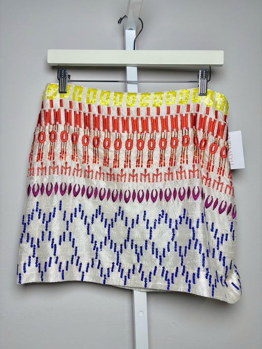 Women Size 4 Nicole Miller Atelier White Sequins Skirt