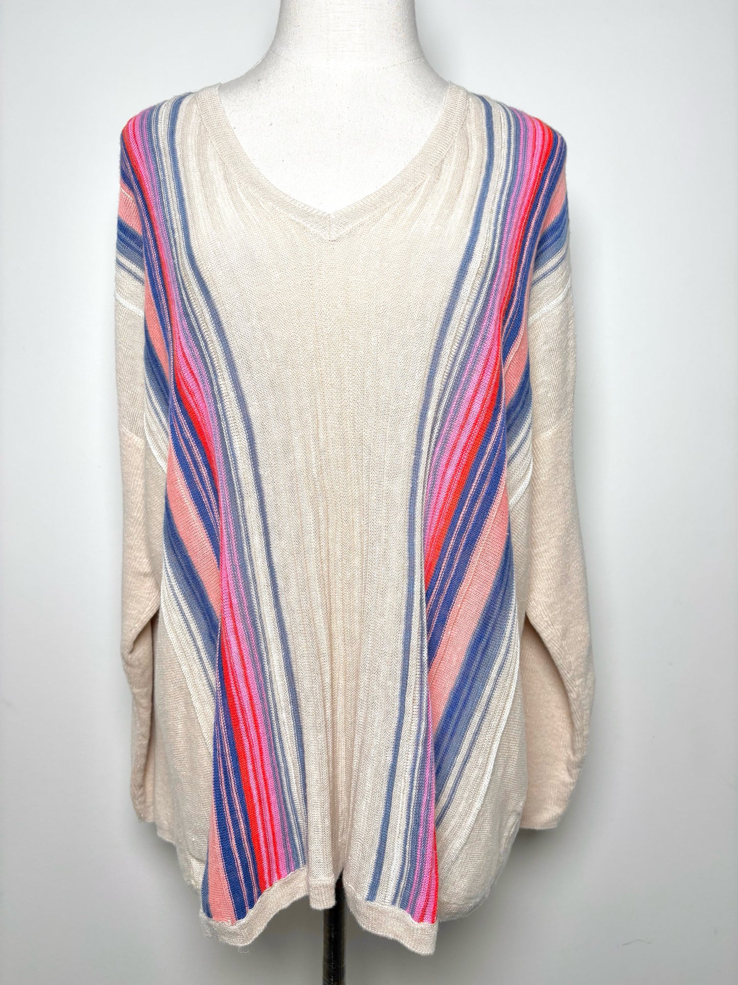 Women Size L Gerard Darel Beige, pink, blue Stripe NWT Top