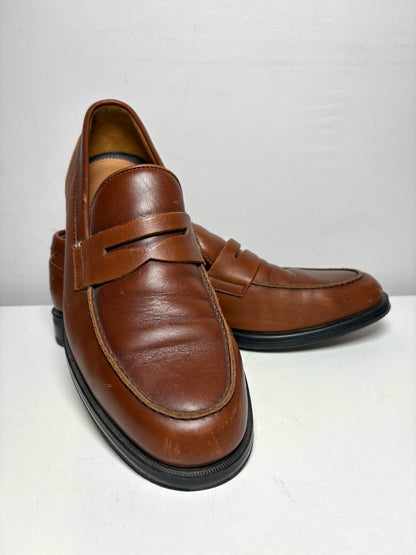 Men's Size 13 Aquaitalia Brown Leather Classic Pre-Owned Penny Loafers