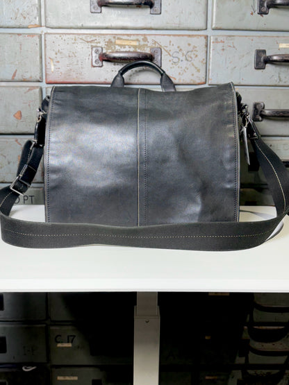Men's Vintage Coach Leather Black Briefcase