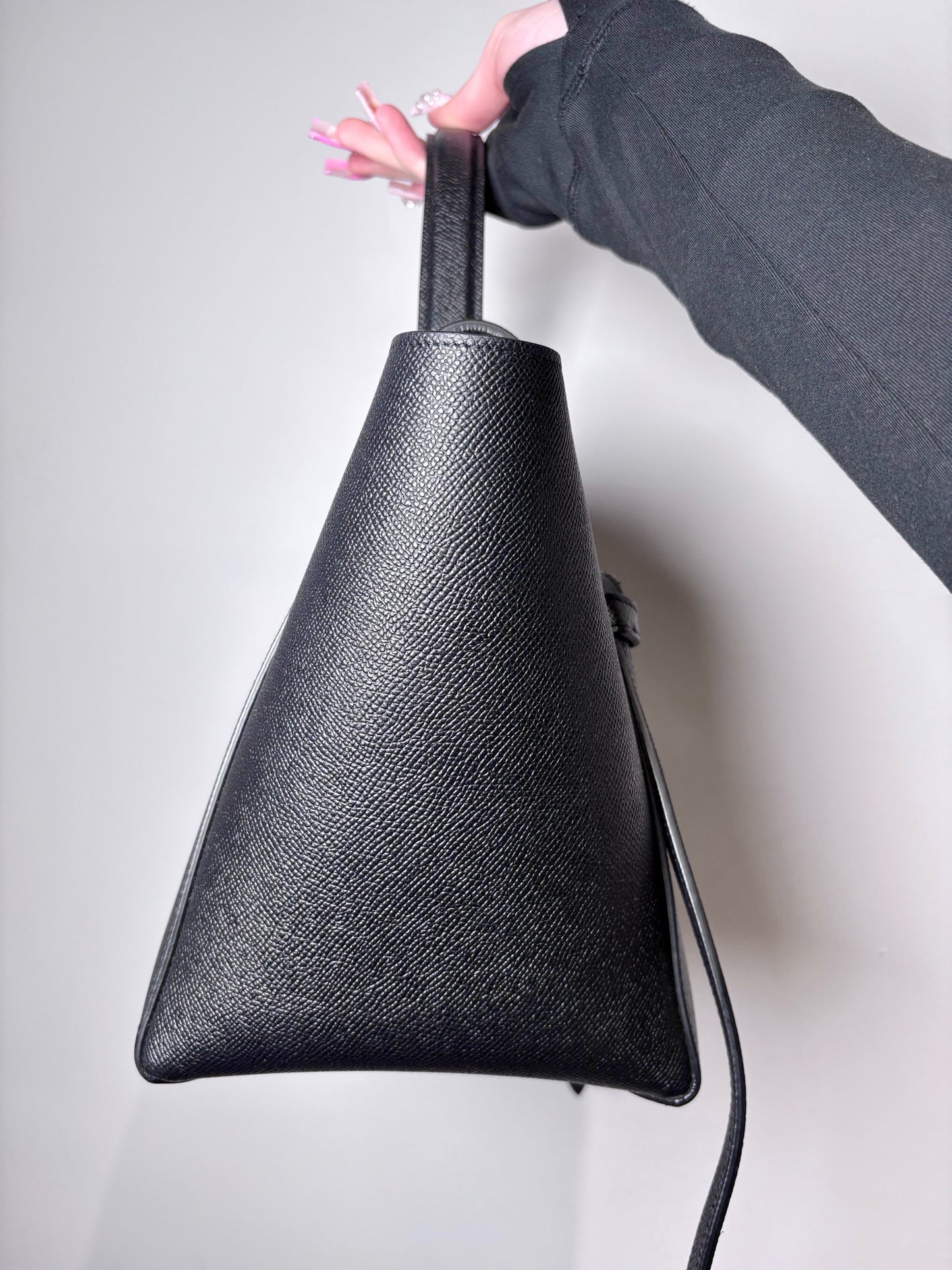 Celine Grained Leather Pre-owned Black Medium Purse