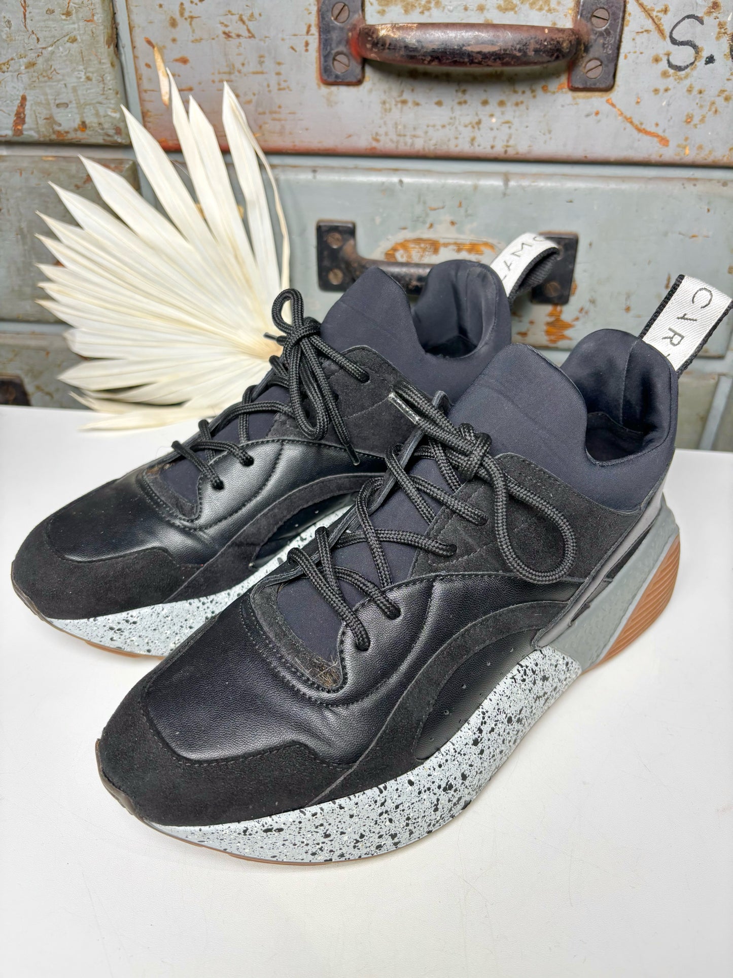 W Shoe Size 39 Stella McCartney Black Leather Sneakers