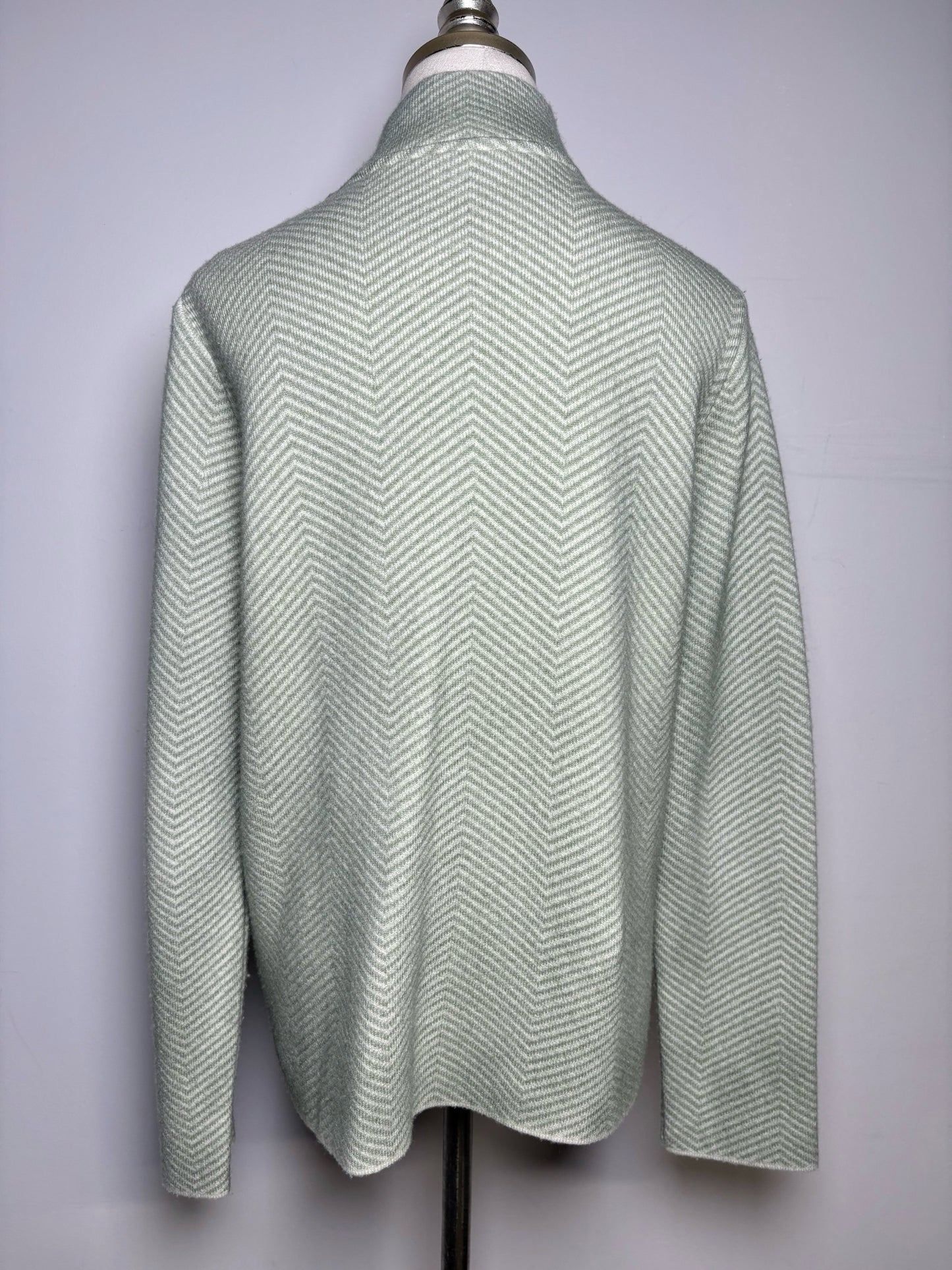 Women Size 42 ( 6 US) Adesi Pistachio Green Chevron Cashmere Pre-owned Sweater