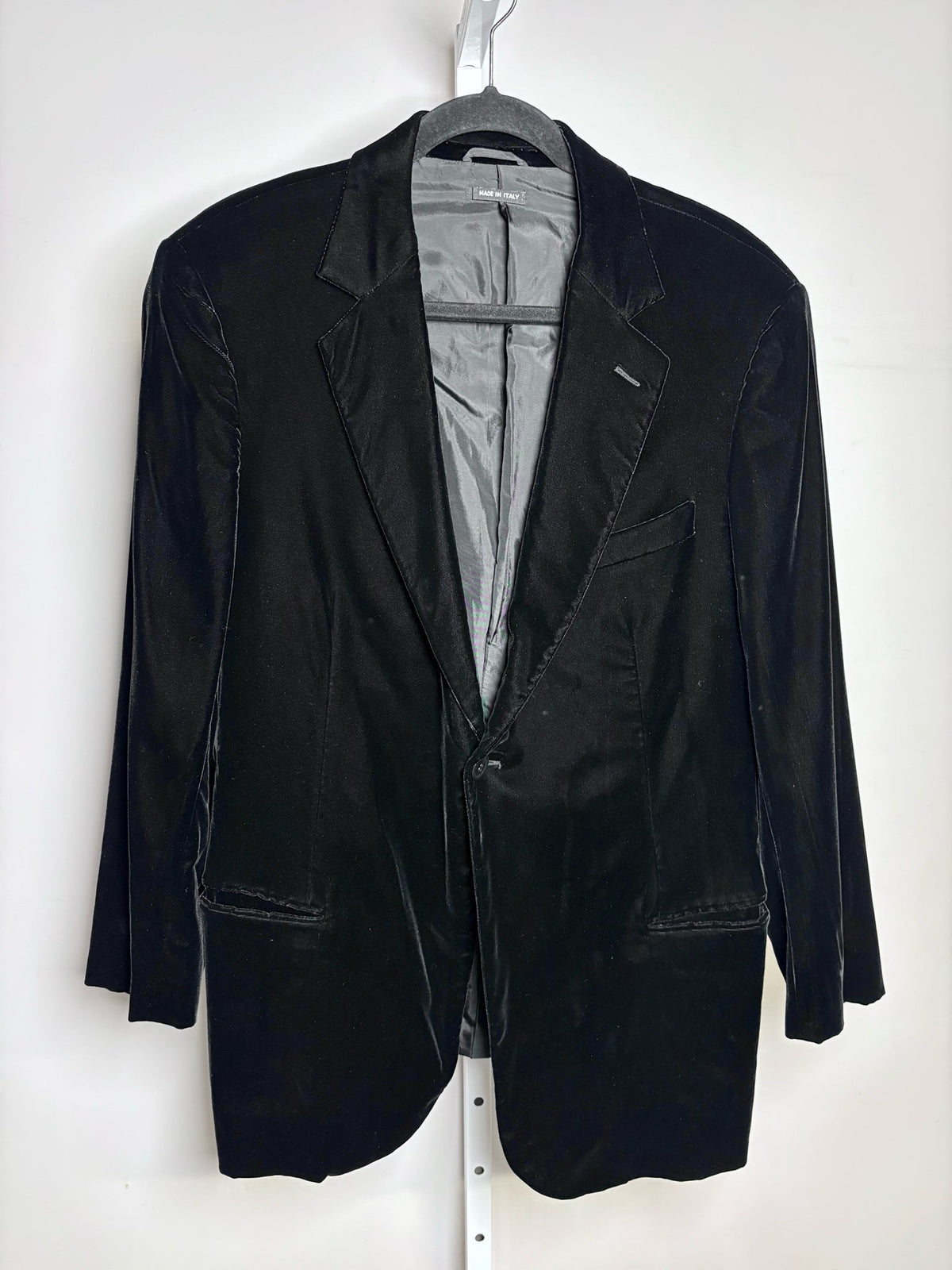 Black Giorgio Armani Black Men's Velveteen Special Occasion Blazer