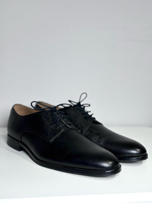 Hugo Boss Black Leather Solid Size 12 Cowhide Men's Shoes - VIDA STYLE SHOP