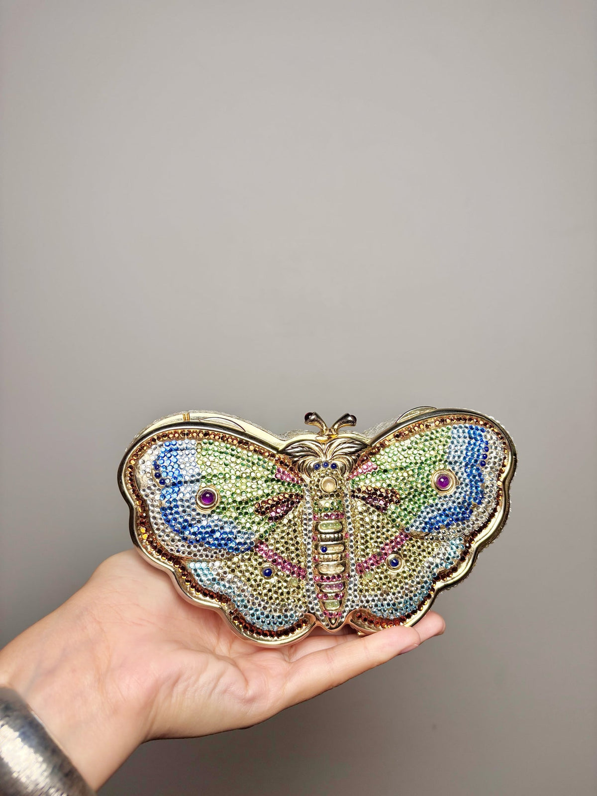 Judith Leiber Butterfly Crystals Crossbody/Clutch Purse Pre-Owned
