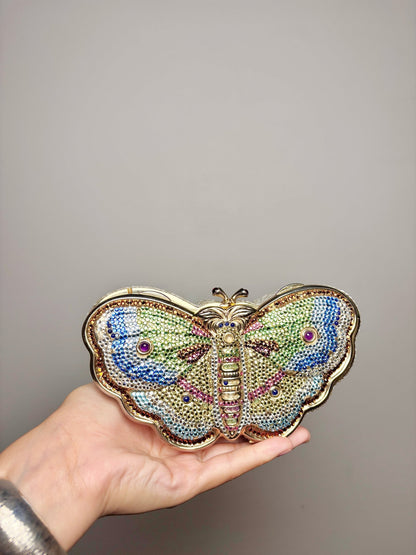 Judith Leiber Butterfly Crystals Crossbody/Clutch Purse Pre-Owned