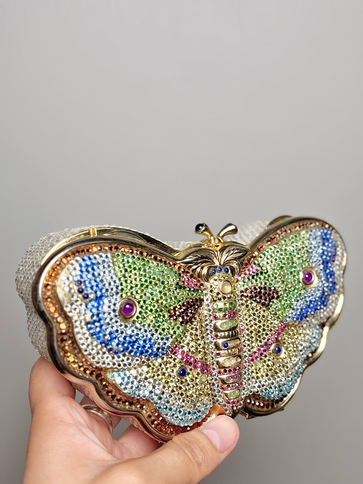 Judith Leiber Butterfly Crystals Crossbody/Clutch Purse Pre-Owned