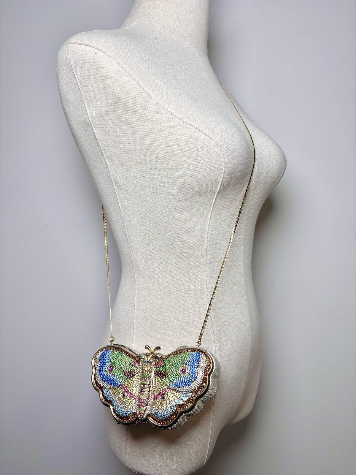 Judith Leiber Butterfly Crystals Crossbody/Clutch Purse Pre-Owned