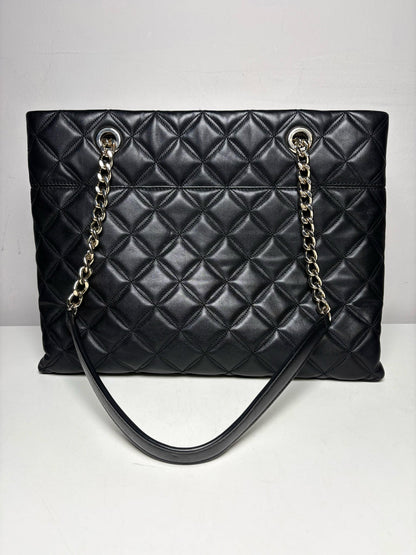 Kate Spade New York Diamond Quilt Leather Pre-owned Black Carey Tote Bag