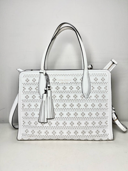 Kate Spade New York Rowe Perforated Leather Pre-owned White Tote