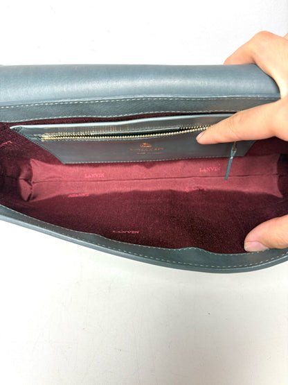 Lanvin Classic Pochette NWT Gray Calfskin Flap Purse