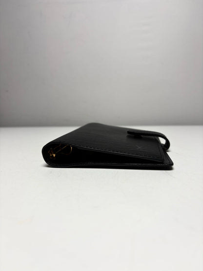 Louis Vuitton Black Epi Leather Small Pre-Owned 6-Ring Agenda Planner Wallet