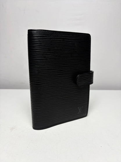 Louis Vuitton Black Epi Leather Small Pre-Owned 6-Ring Agenda Planner Wallet
