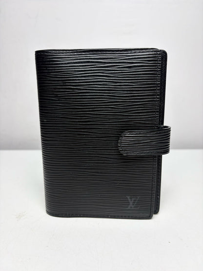 Louis Vuitton Black Epi Leather Small Pre-Owned 6-Ring Agenda Planner Wallet