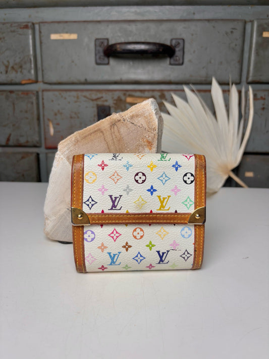 Louis Vuitton x Takashi Murakami Porte Multi-Color Bi-fold Monogram Wallet