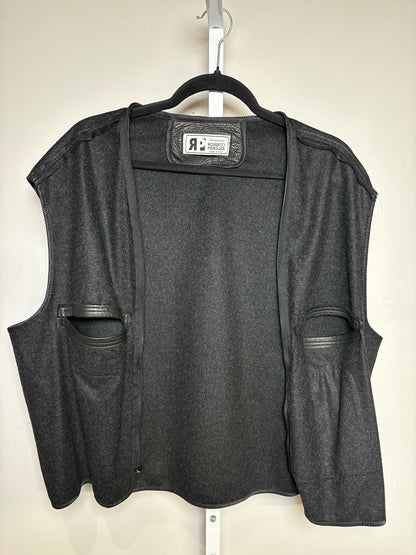 Black Men Size 54 IT (US 44 / XL Est.) Roberto Pierguidi Black Pebble Leather Vintage Rare Pre-Owned Bomber Jacket