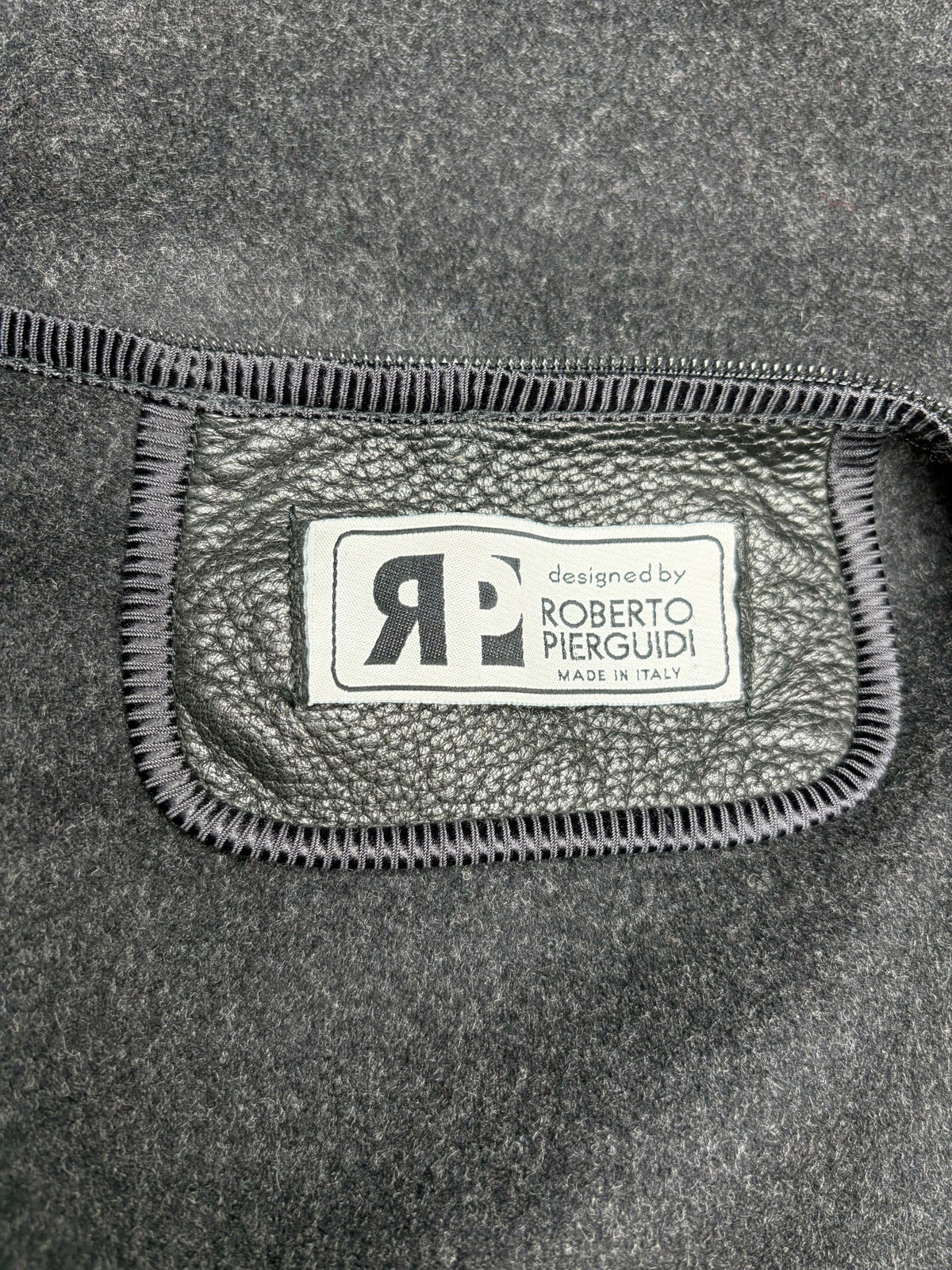Black Men Size 54 IT (US 44 / XL Est.) Roberto Pierguidi Black Pebble Leather Vintage Rare Pre-Owned Bomber Jacket