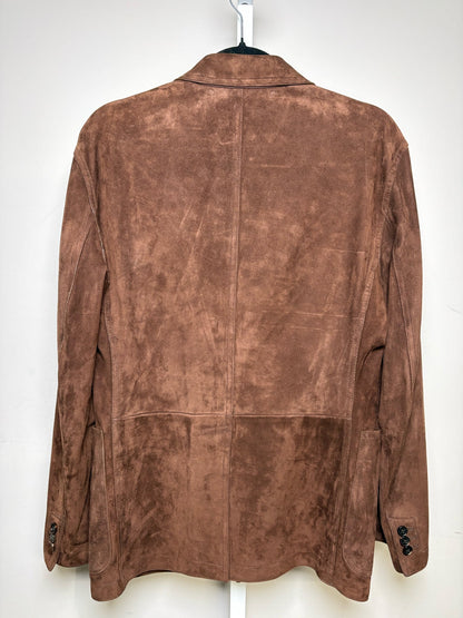 Men's Size 38R Ralph Lauren Purple Label Brown Pure Suede Pre-Owned Field Jacket - VIDA STYLE SHOP
