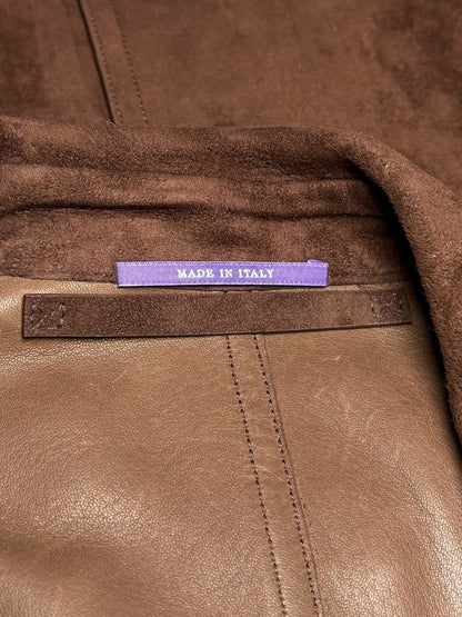 Men's Size 38R Ralph Lauren Purple Label Brown Pure Suede Pre-Owned Field Jacket - VIDA STYLE SHOP