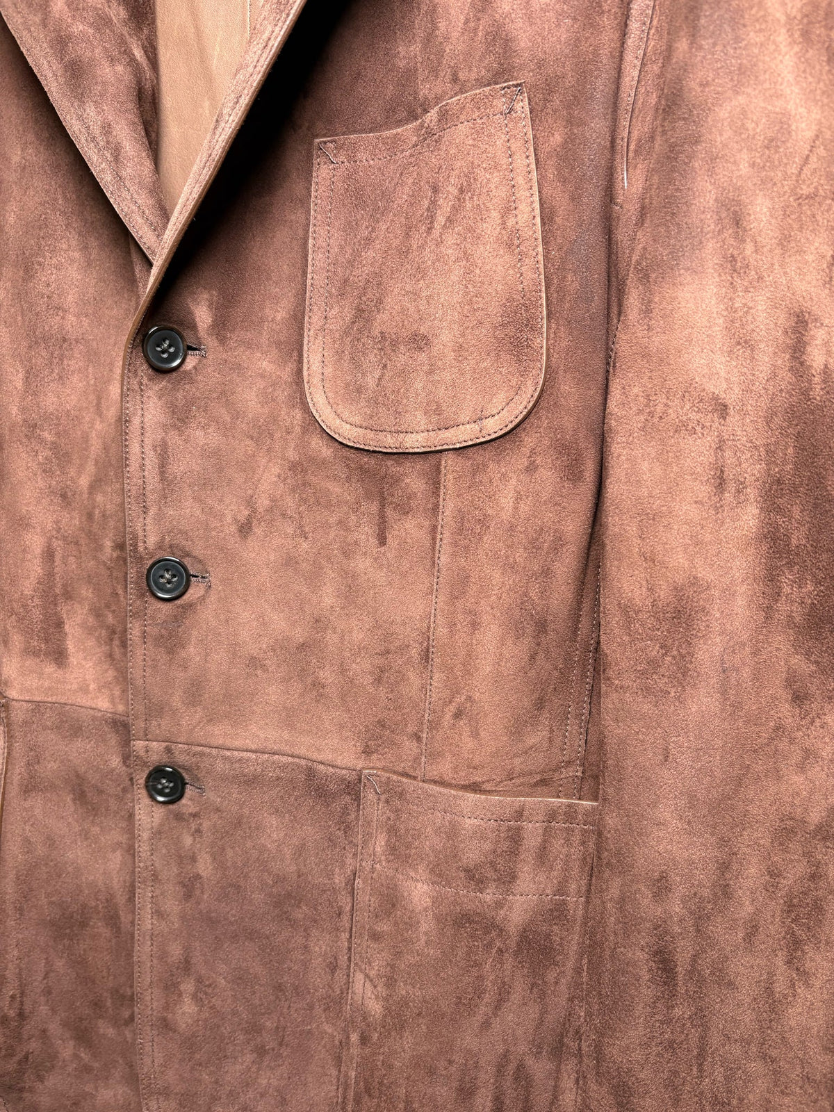 Men's Size 38R Ralph Lauren Purple Label Brown Pure Suede Pre-Owned Field Jacket - VIDA STYLE SHOP