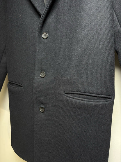 Men's Size M APC Black Wool Blend Pre-Owned Single-Breasted Car Coat - VIDA STYLE SHOP