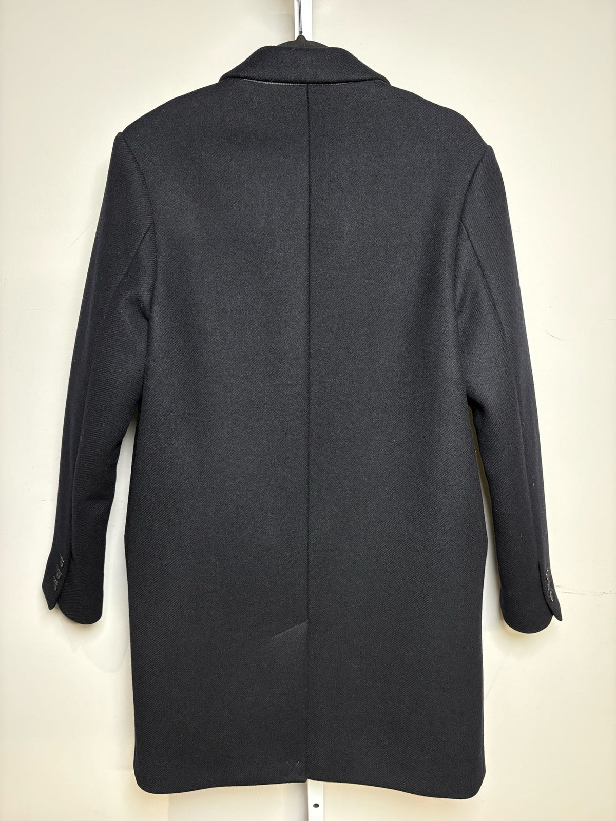 Men's Size M APC Black Wool Blend Pre-Owned Single-Breasted Car Coat - VIDA STYLE SHOP