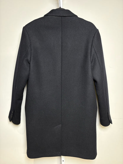 Men's Size M APC Black Wool Blend Pre-Owned Single-Breasted Car Coat - VIDA STYLE SHOP