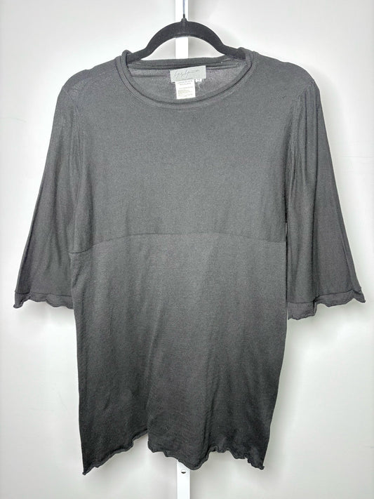 Mens Size M Yohji Yamamoto Black Cotton Solid Men's Shirt - VIDA STYLE SHOP