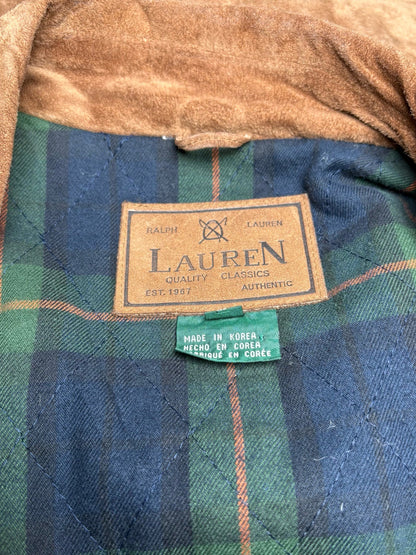 Men's Size S Lauren Ralph Lauren Camel Pure Suede Leather Pre-Owned Rancher Coat - VIDA STYLE SHOP