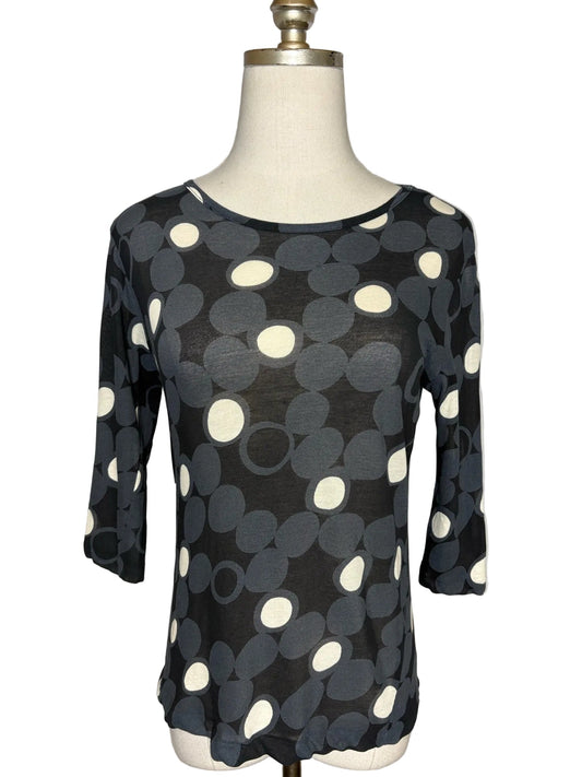 3 (M, US) Size 3 (M, US) Yohji Yamamoto Black, Charcoal, Ivory Dot Pure Cotton Women's Top