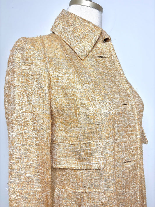 38 (2 US) Size 38 (2 US) Dolce & Gabbana Metallic Gold Solid Women's Pre-owned Blazer