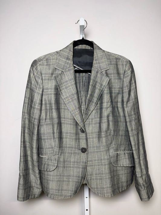 Gray Size 48 Burberry Grey Stripes Women's Pre-owned Blazer