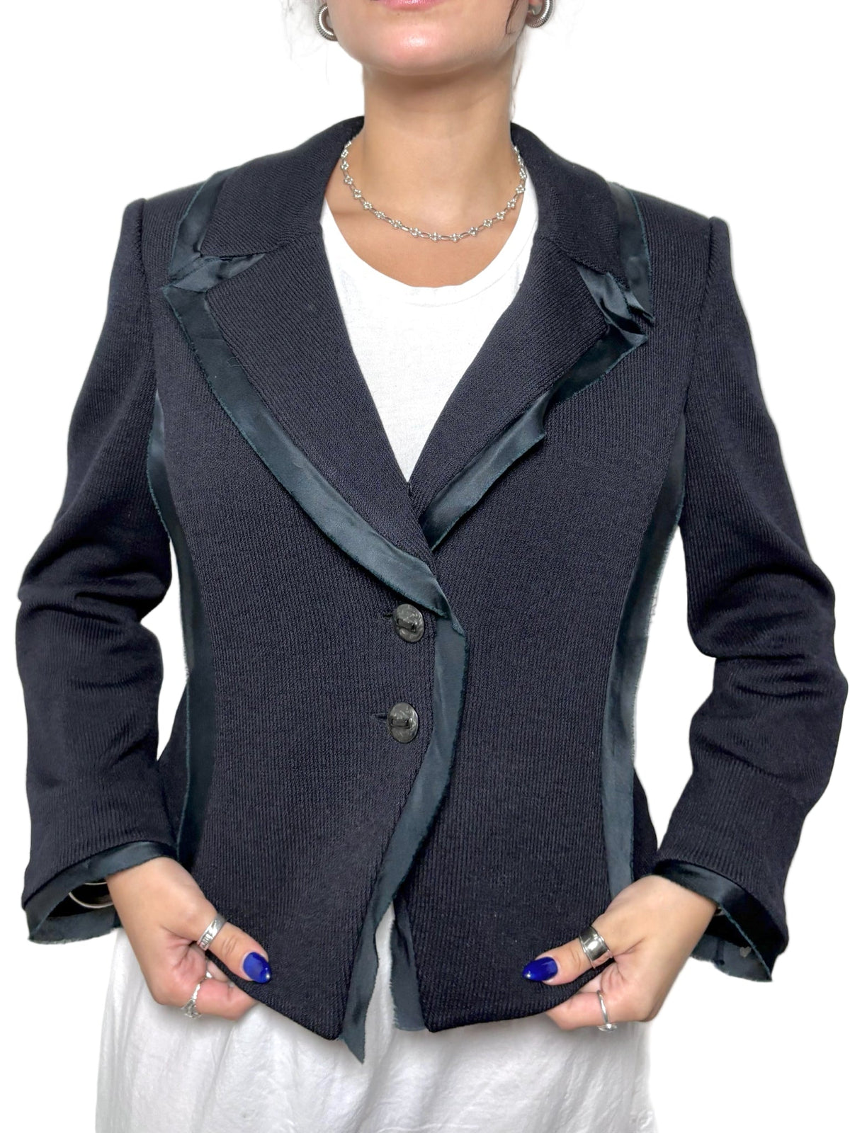 8 Size 8 St. John Black Solid Women's Vintage Blazer