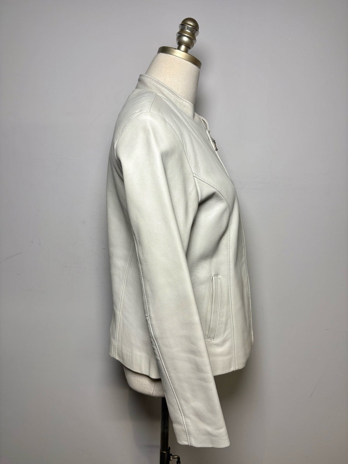 M Size M San Piel Leather's House Bone Solid Women's Pure Leather Pre-owned Jacket