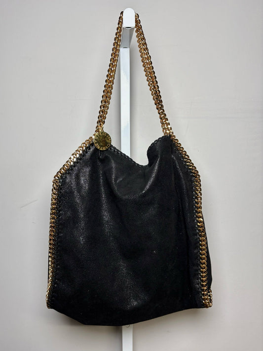 Stella McCartney Vintage Shaggy Deer Pre-owned Black & Gold Vegan Large Purse