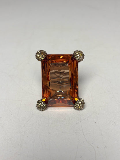 Sterling Silver Citrine Sz 6 20 Carats Sterling Silver Cocktail Ring