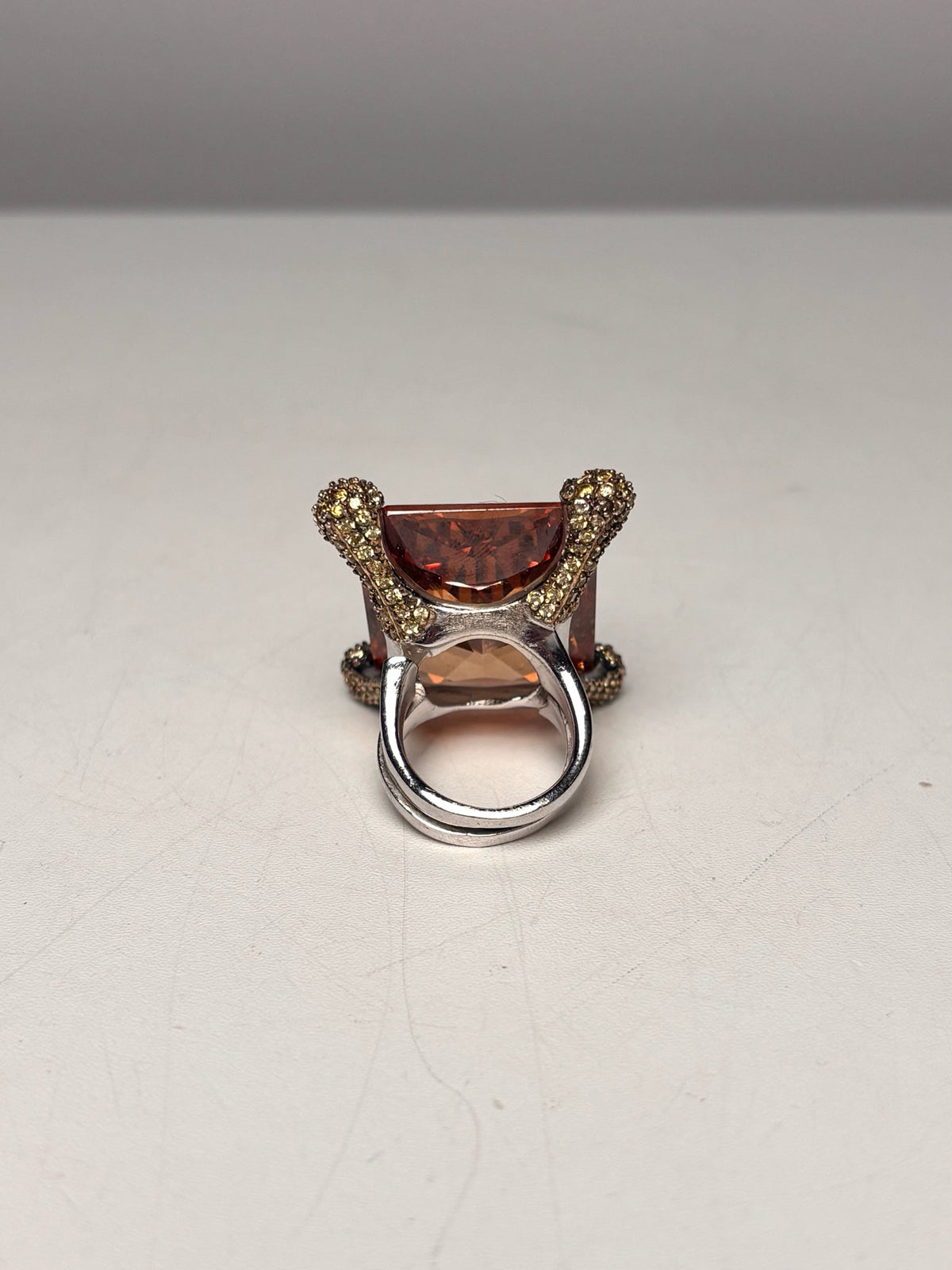 Sterling Silver Citrine Sz 6 20 Carats Sterling Silver Cocktail Ring