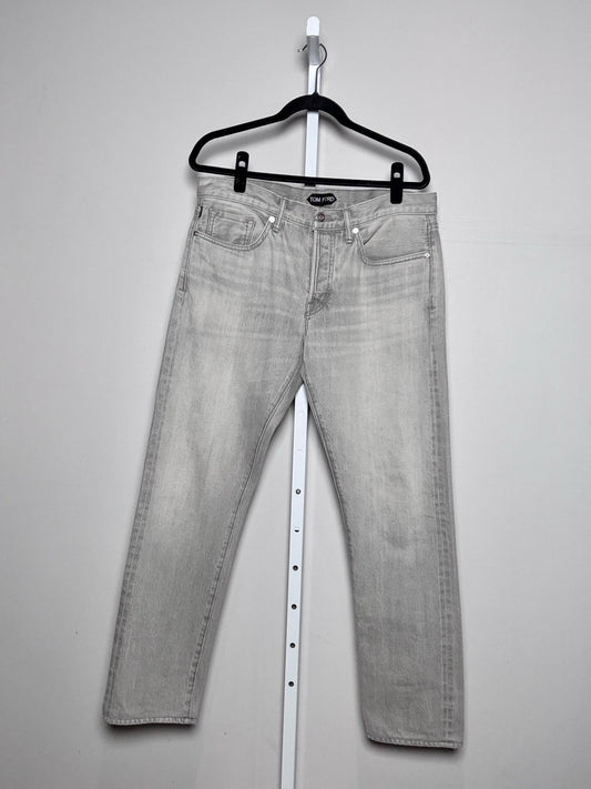 Tom Ford Silver 100% Cotton Solid Mens Size 34 (Large) Jeans | Pre-owned - VIDA STYLE SHOP