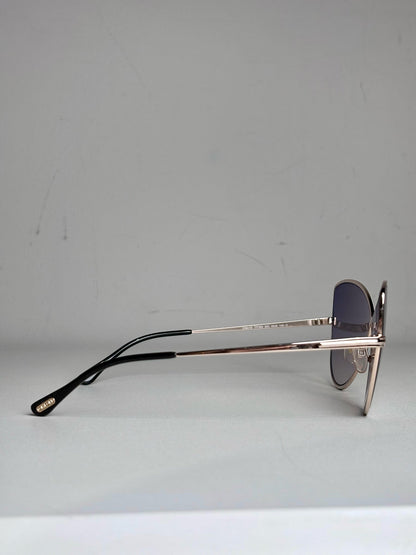Tom Ford TF569 Rose Gold Elise Women's Pre-owned Silver Metal Sunglasses