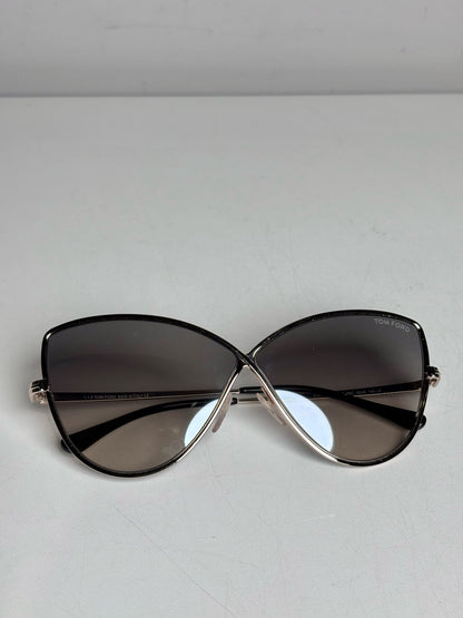 Tom Ford TF569 Rose Gold Elise Women's Pre-owned Silver Metal Sunglasses