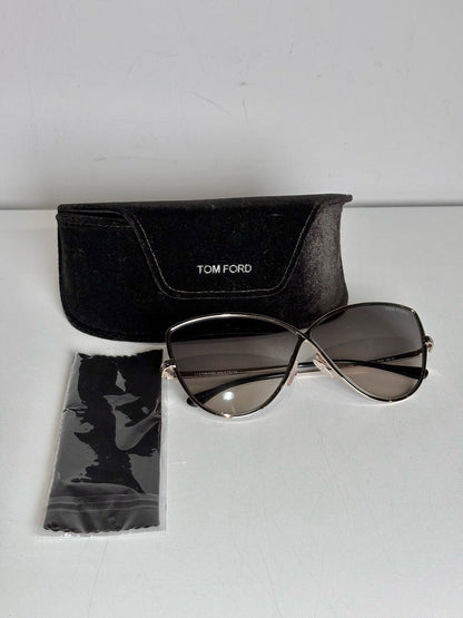 Tom Ford TF569 Rose Gold Elise Women's Pre-owned Silver Metal Sunglasses