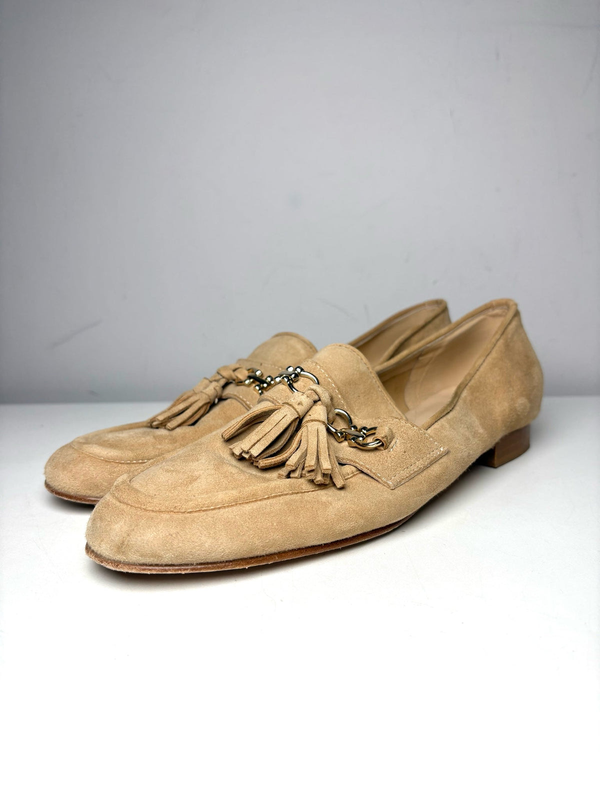 Beige W Shoe Size 39.5 Clorinda Antinor The Filippai Beige Suede Pre-owned Sandals