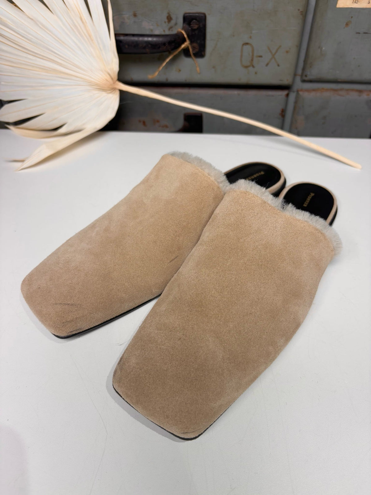 Black W Shoe Size 39.5 Proenza Schouler Tan Suede Slip-ons